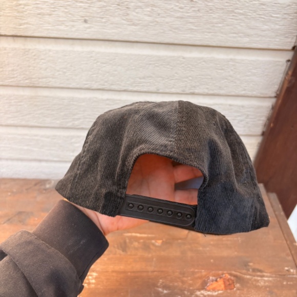 vintage ULS LOGGING supplies corduroy trucker hat snapback black - Picture 3 of 4